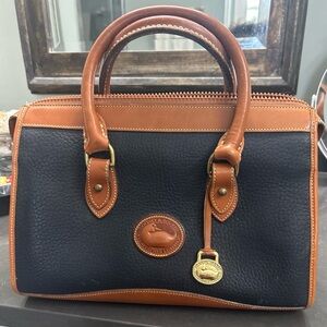 Dooney & Bourke Blue and Brown Leather Satchel